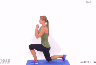 箭步蹲,一侧15个/3组▲髋部外旋,一侧各15个/3组▲臀桥,15个/3组