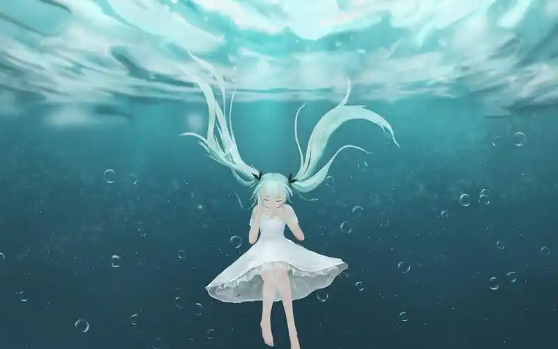 活动作品板绘初音未来溺水少女5