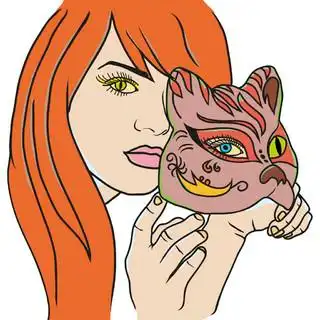 戴着面具的女孩矢量 i>插 /i> i>画 /i>