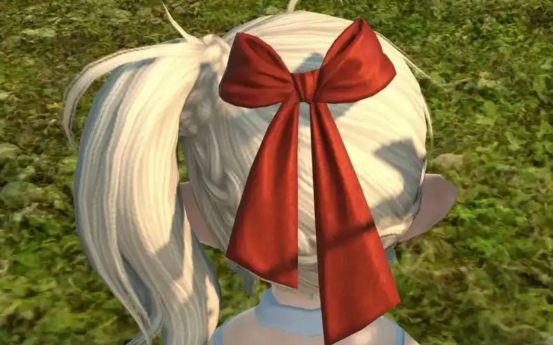 【ff14 6.0幻化】新红色蝴蝶结头饰 red ribbon