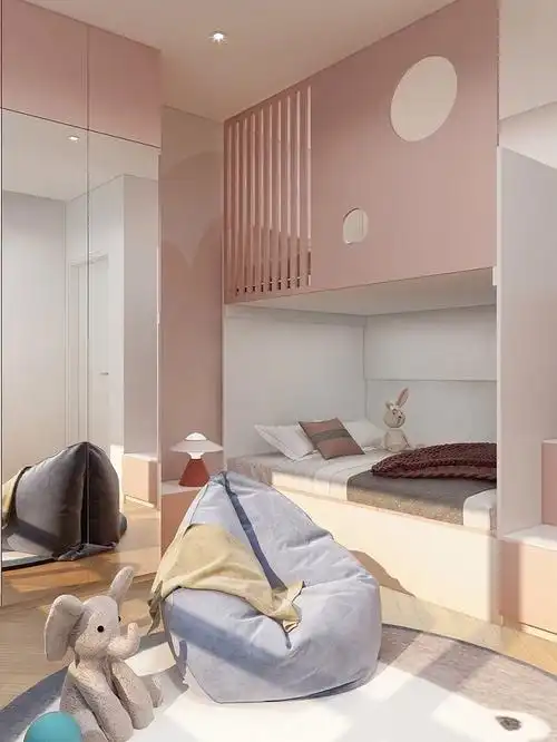 儿童房上下床两个女孩的房间