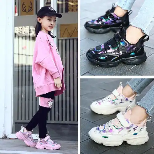 热销女童大童女鞋_女童鞋子春秋季小女孩小孩旅游网红老爹鞋儿童运动