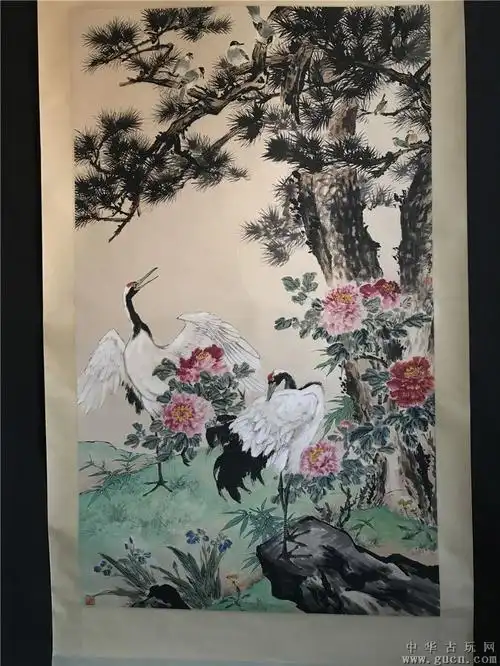 王雪涛精品松鹤花鸟图