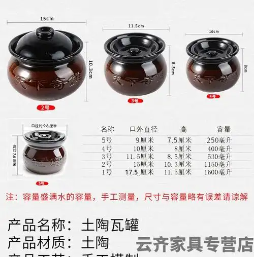 土瓦罐陶瓷江西煨汤小罐子汤罐 罐罐米线天然气专用 2个起【图片 价格