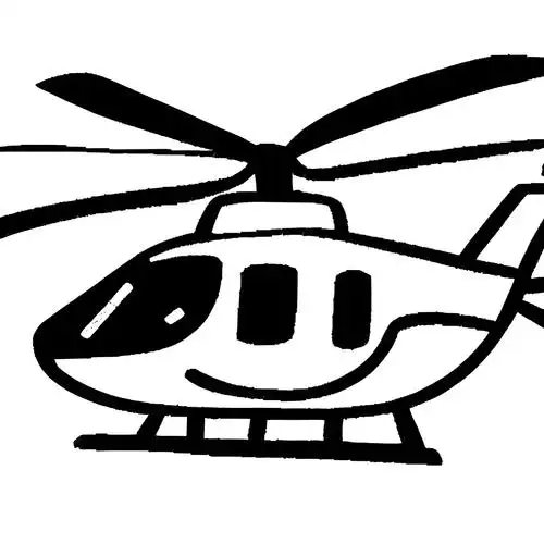 警察直升机简笔画