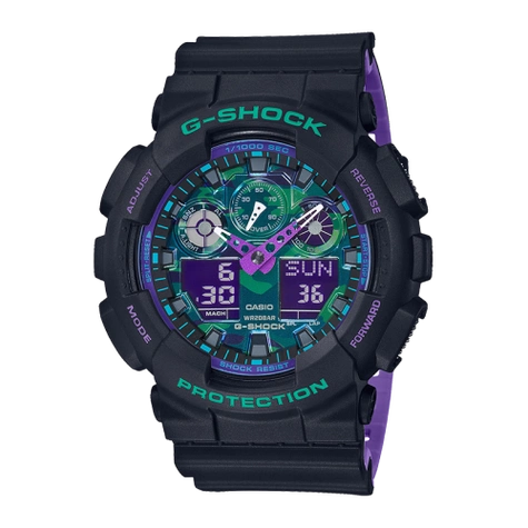 卡西欧(casio)g-shock 海洋之心潮流炫色运动双显男表 霓彩武士 ga