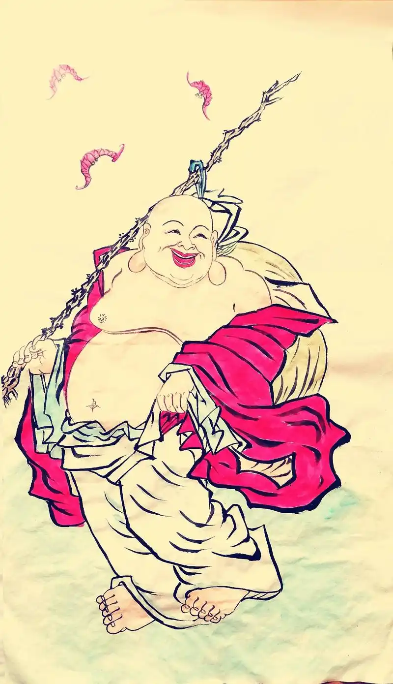 吉祥如意#弥勒佛 #佛教文化#人物肖像 #国画人物#临摹 - 抖音