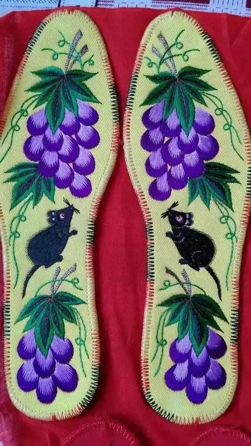 45款传统刺绣鞋垫,图案丰富多彩,绣花鞋垫里的爱!附3种绣法