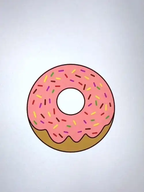 简笔画教程   #零基础学画画   #网红甜甜圈   #可爱简笔画   #儿童