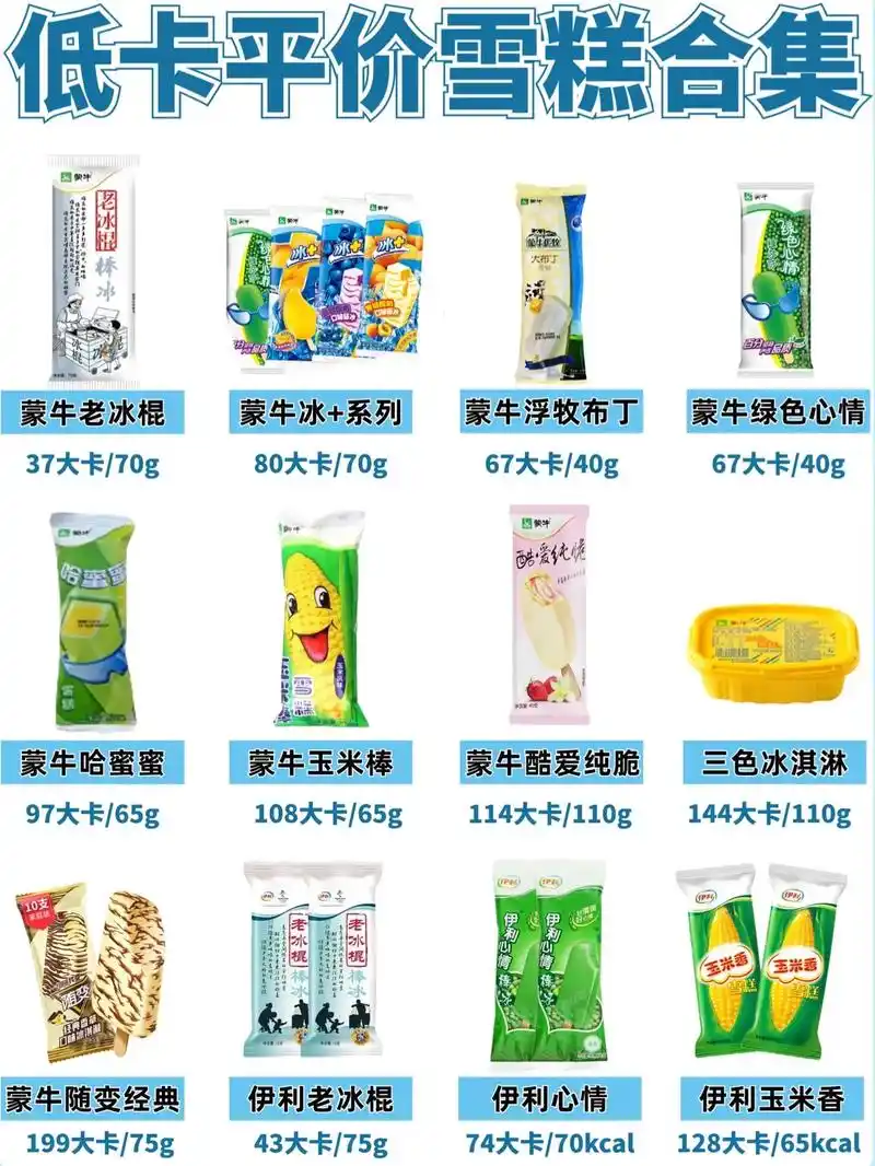 99平价低卡雪糕90合集97夏日减脂必备.