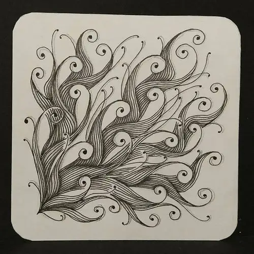 每天一幅禅绕画图样练习滚动羽毛