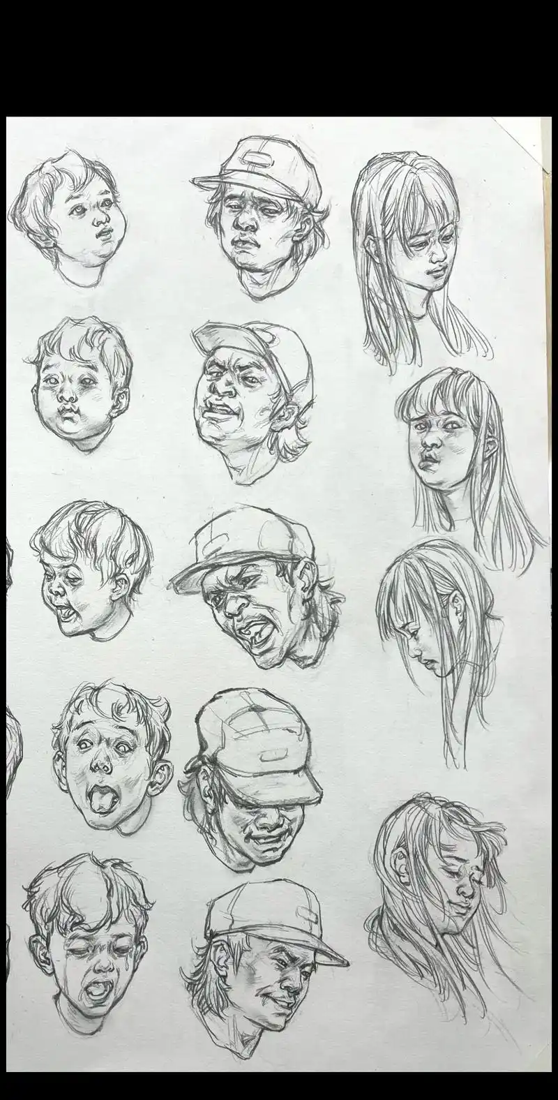 速写表情默写.一个表情能延生一个故事.#速写人物 #美术生