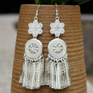 少数民族耳环流苏苗族耳环 舞蹈配饰 节日服饰配饰民族耳环