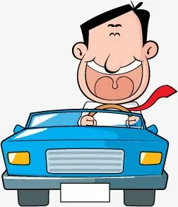 卡通人物驾车矢量素材