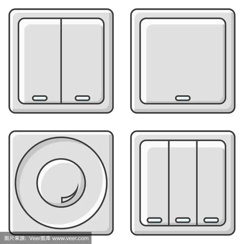 一组四种不同类型的开关