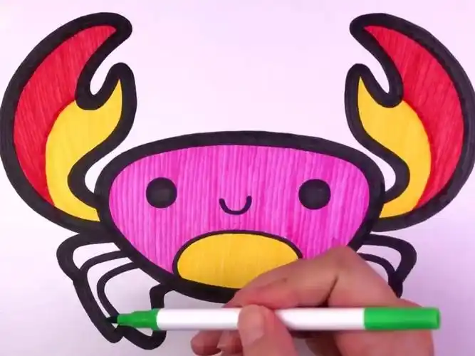 儿童简笔画教孩子画螃蟹