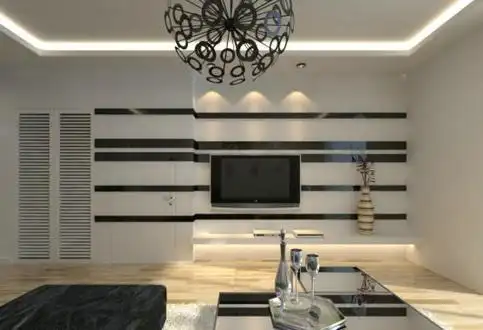 分享四款客厅带门电视墙效果图