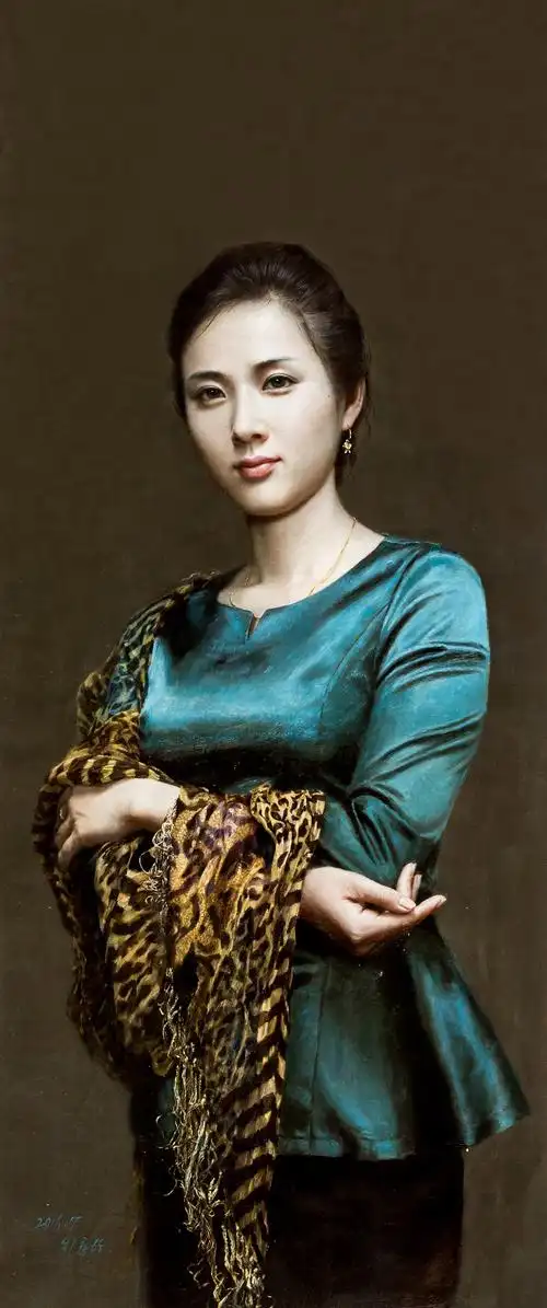 (朝鲜油画)《温婉》