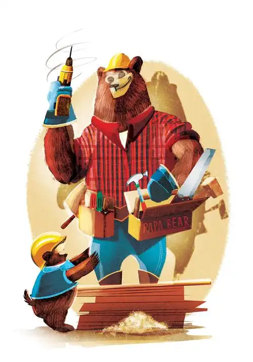 献给父亲节的熊爸爸插画设计