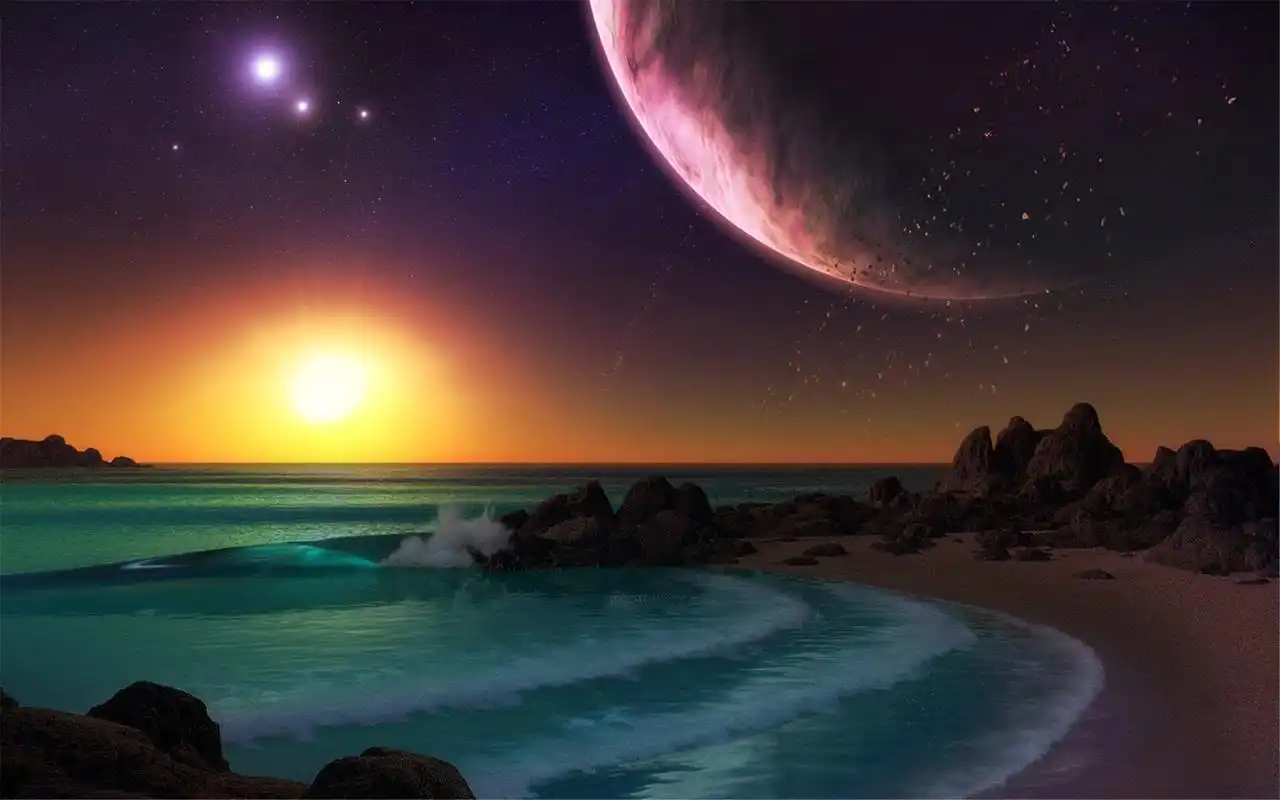 月球星空背景创意摄影唯美高清桌面壁纸图片 (二)