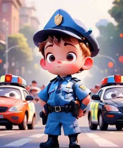 皮克斯风格 | 交通警察.#一起换头像 #q版人物 #ai头 - 抖音