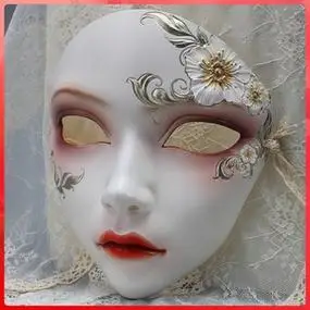 魂作物万物有灵古风全脸网红美女生面具汉服配饰国风手绘古装面罩