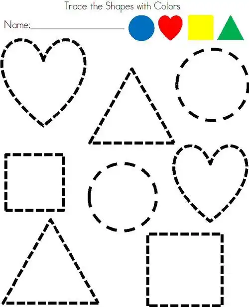 preschool shapes tracing worksheet