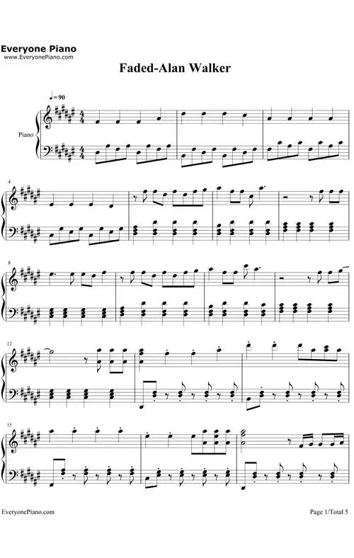 faded钢琴谱_alanwalker