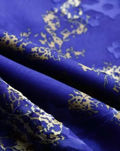 女蓝紫真丝烂花绡吊带裙