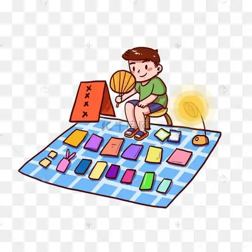 卡通小贩摆地摊买卖图片