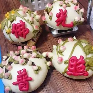 佛光普照供佛馒头祭祀烧香拜佛寺庙上供贡品花馍初一十五供奉佛事