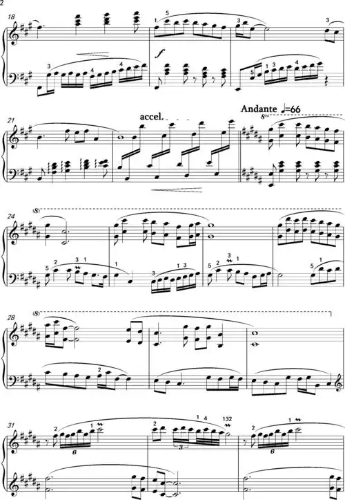 钢琴谱 九儿曲谱九儿 艺术家:沈建国改编曲 调性:a调 演奏难度: 速度