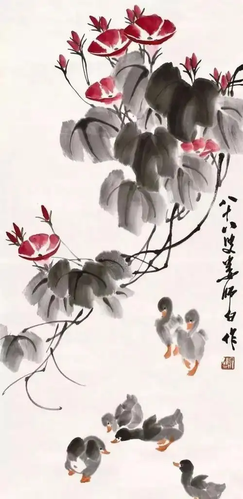 「津门网」国画中的牵牛花,美不胜收!