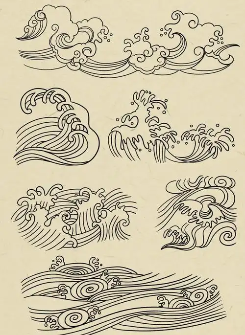 31张中国传统纹样,水纹!中华民族血脉里的记忆