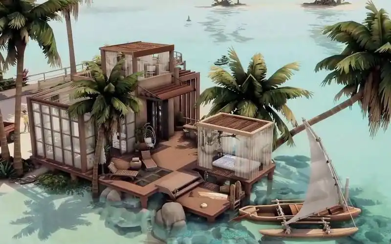 沙滩别墅 模拟人生4房屋构建(no cc)