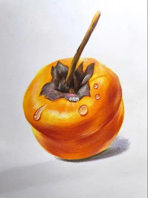 彩铅超详细的水滴柿子喜欢的可以点赞哟