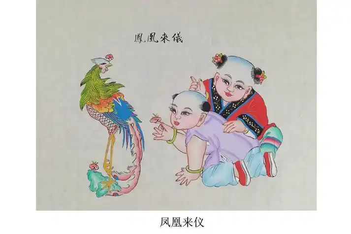 天津杨柳青年画木版年画木板年画娃娃墙贴卧室婚房装饰