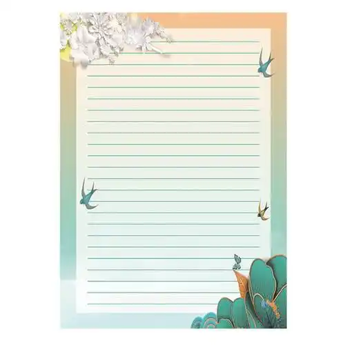 信纸学作业可作文横线英语米格小生方纸格3004字文创