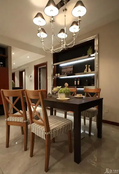 混搭风格公寓富裕型餐厅餐厅背景墙餐桌图片