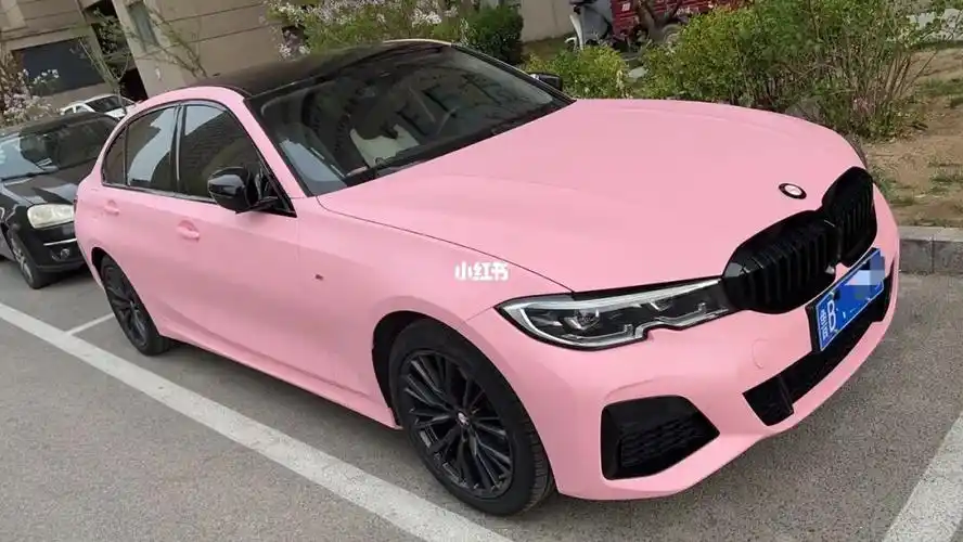 宝马  #宝马新3系  #汽车改色贴膜  #青岛  粉色天花板 哑光康乃馨粉