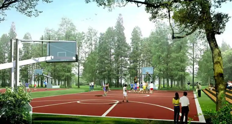 林间篮球场效果图