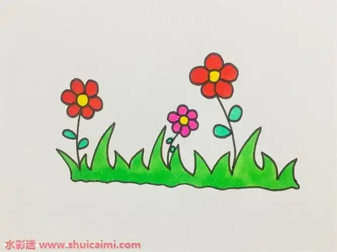 小花小草怎么画 简笔画小花小草绘画步骤
