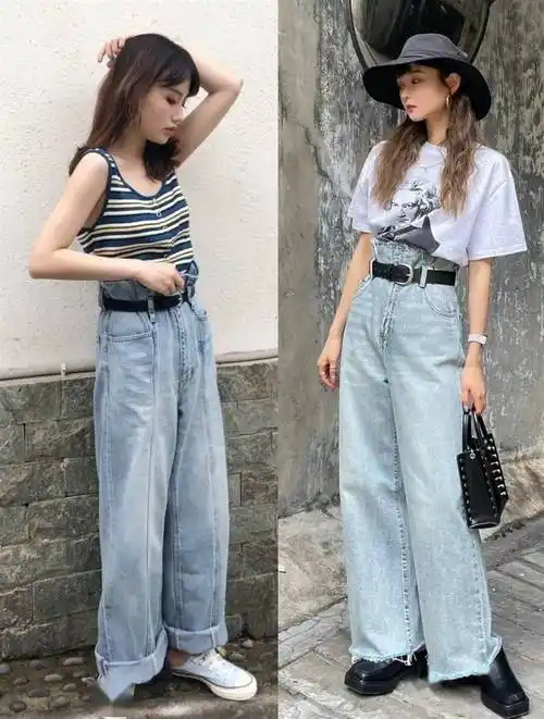 当你不知道如何搭配花苞裤时,认准t恤就形了,不会出错还时髦.