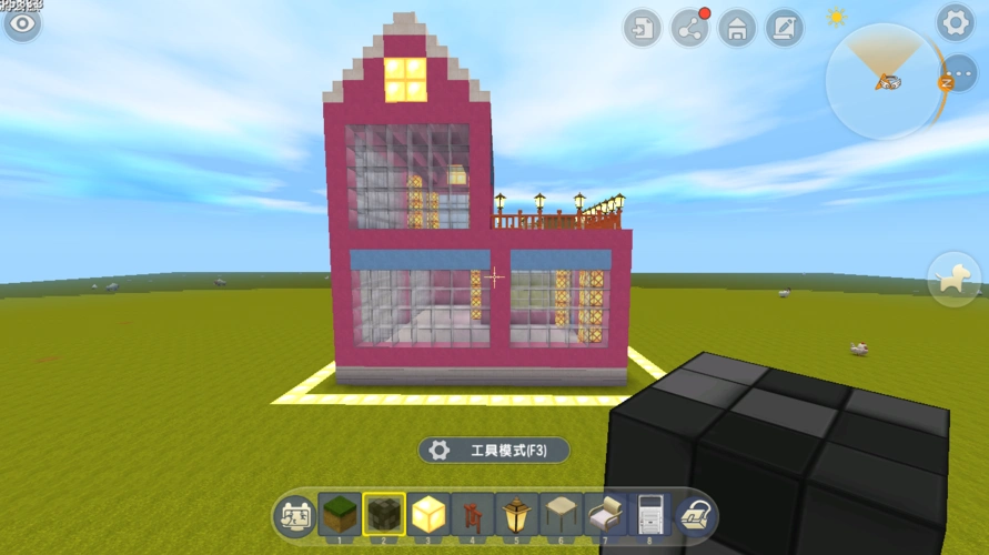 迷你世界梦幻粉色别墅女玩家最爱夜晚成地表最浪漫的建筑