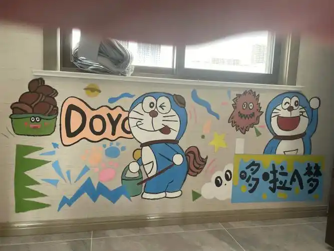 哆啦a梦墙绘装饰丙烯颜料