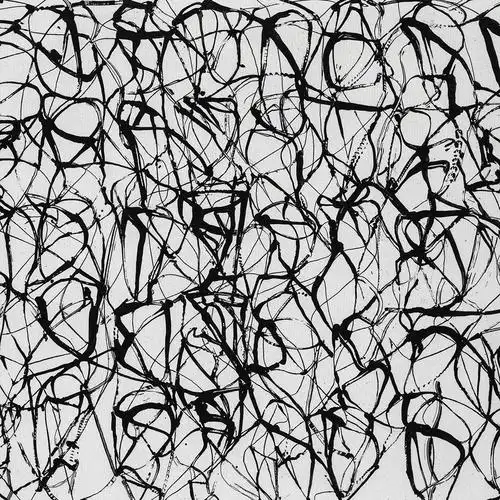 marden 抽象大师艺术装饰画黑白线条创意挂画工作室过道墙面壁画