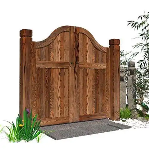 定制防腐木碳化木庭院木拱门门栅栏门花木门大型篱笆