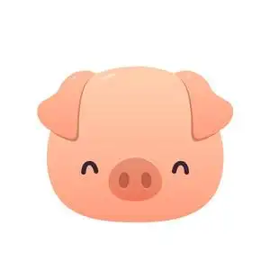 可爱的粉红色猪在动画片样式在白色背景被隔绝的向量照片