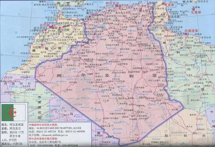 阿尔及利亚旅游地图