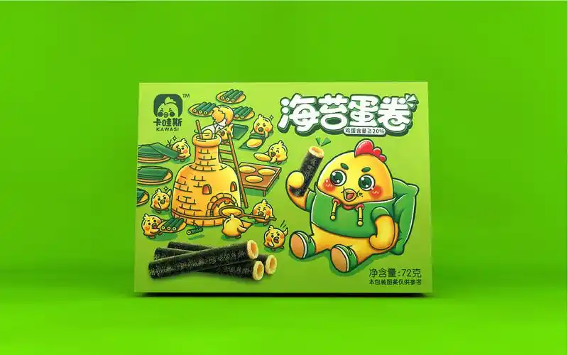 卡哇斯-海苔蛋卷包装设计|平面|包装|心义食品包装设计_原创作品-站酷